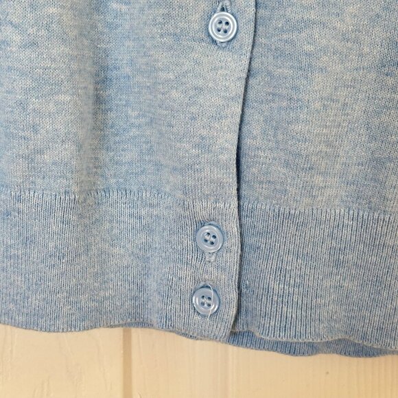 NEW J.Crew Classic Cotton Cardigan Sweater Blue Preppy Minimalist Collegiate - Picture 4 of 10
